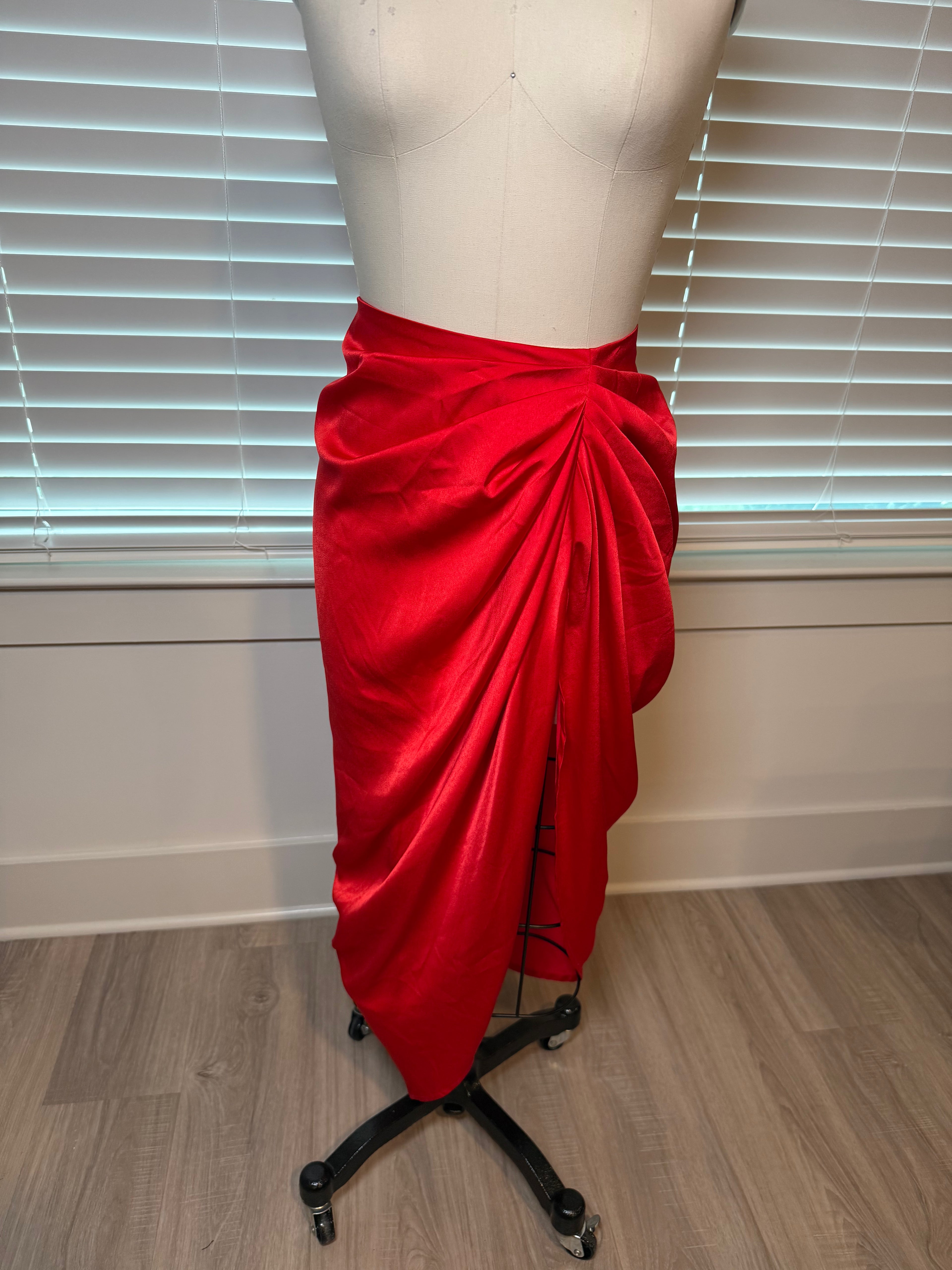 Red Satin Skirt