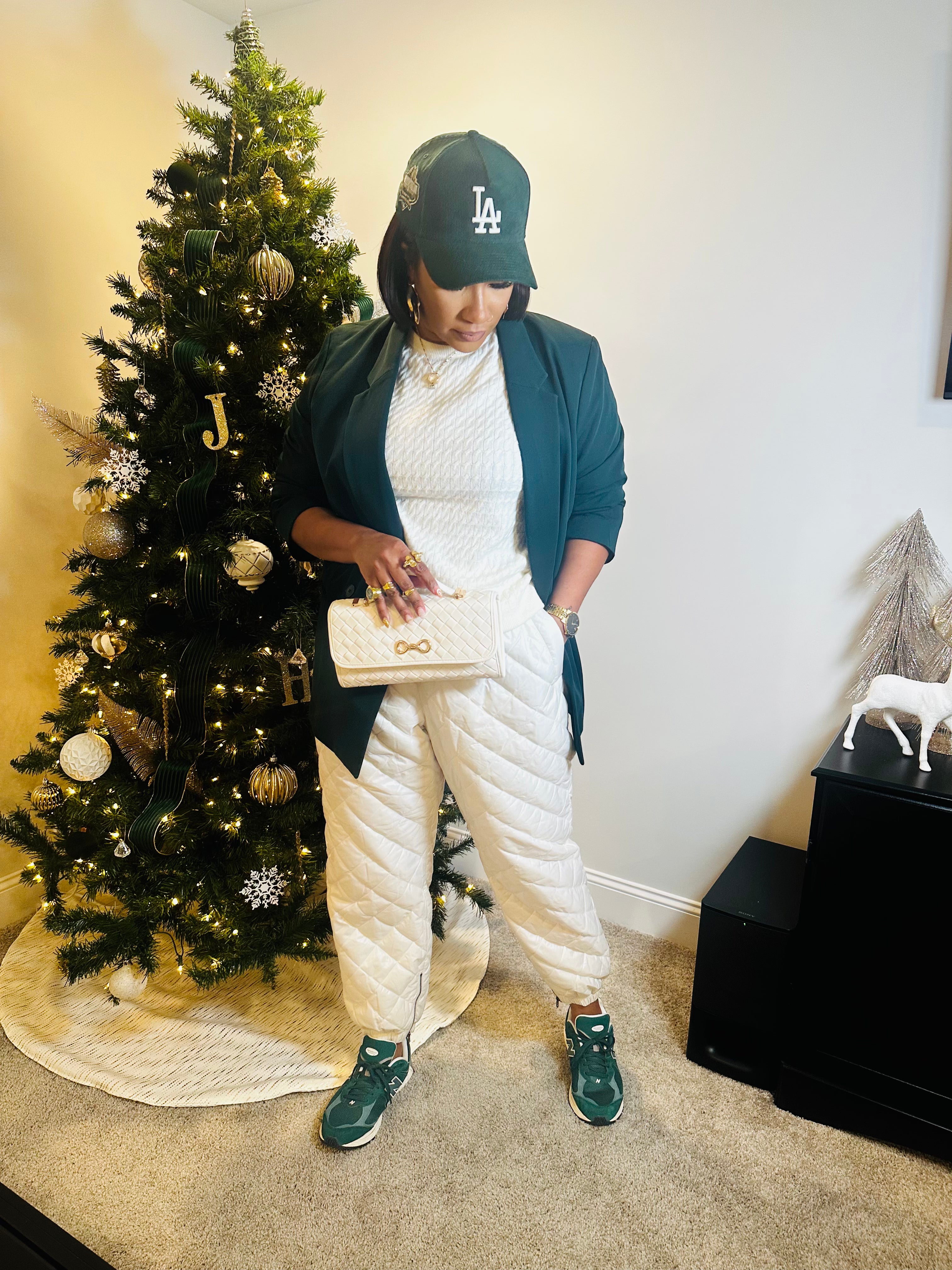 Cream Quilted Puff Pants (1X)