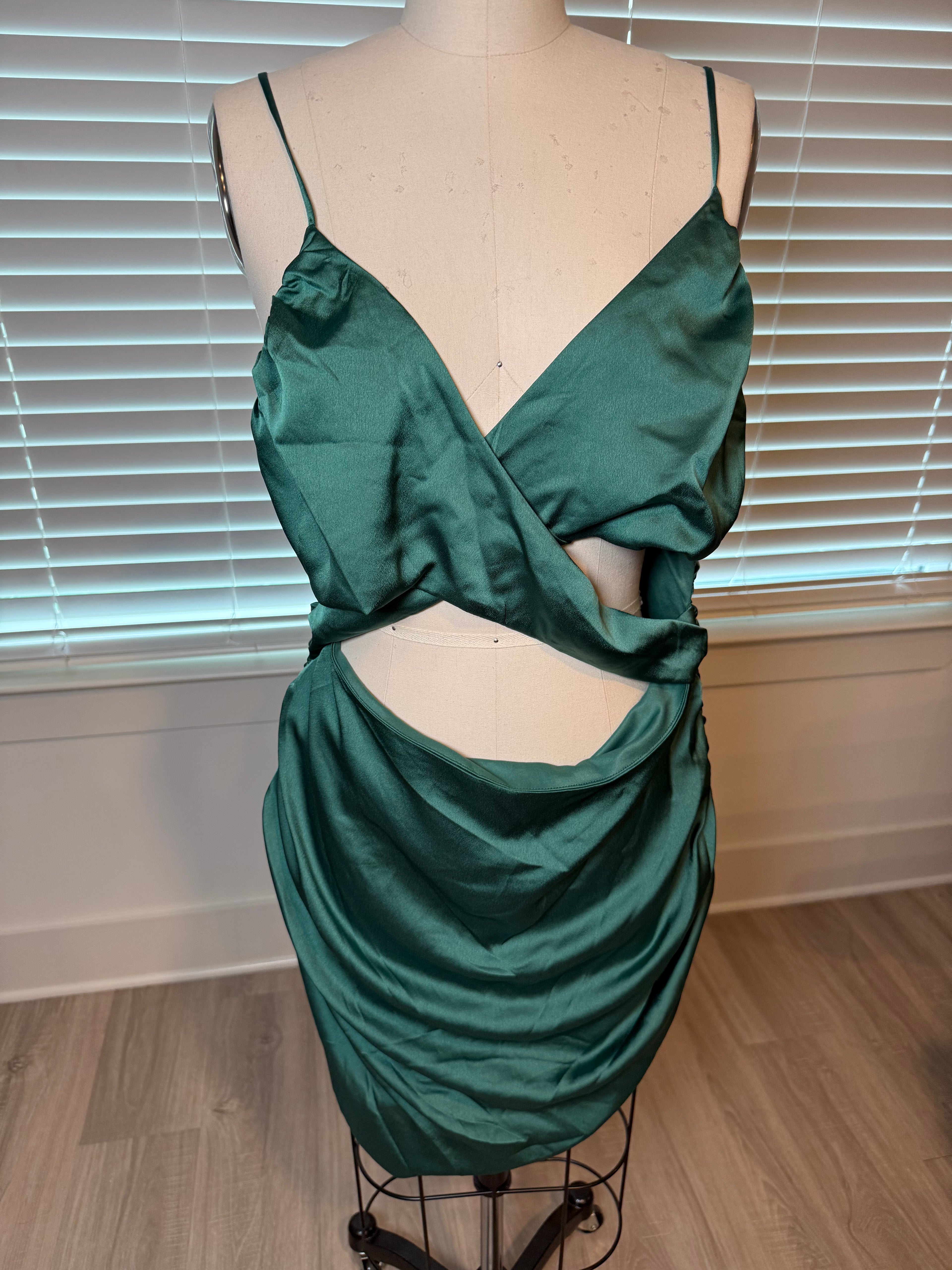 Green Satin Dress (NEW)