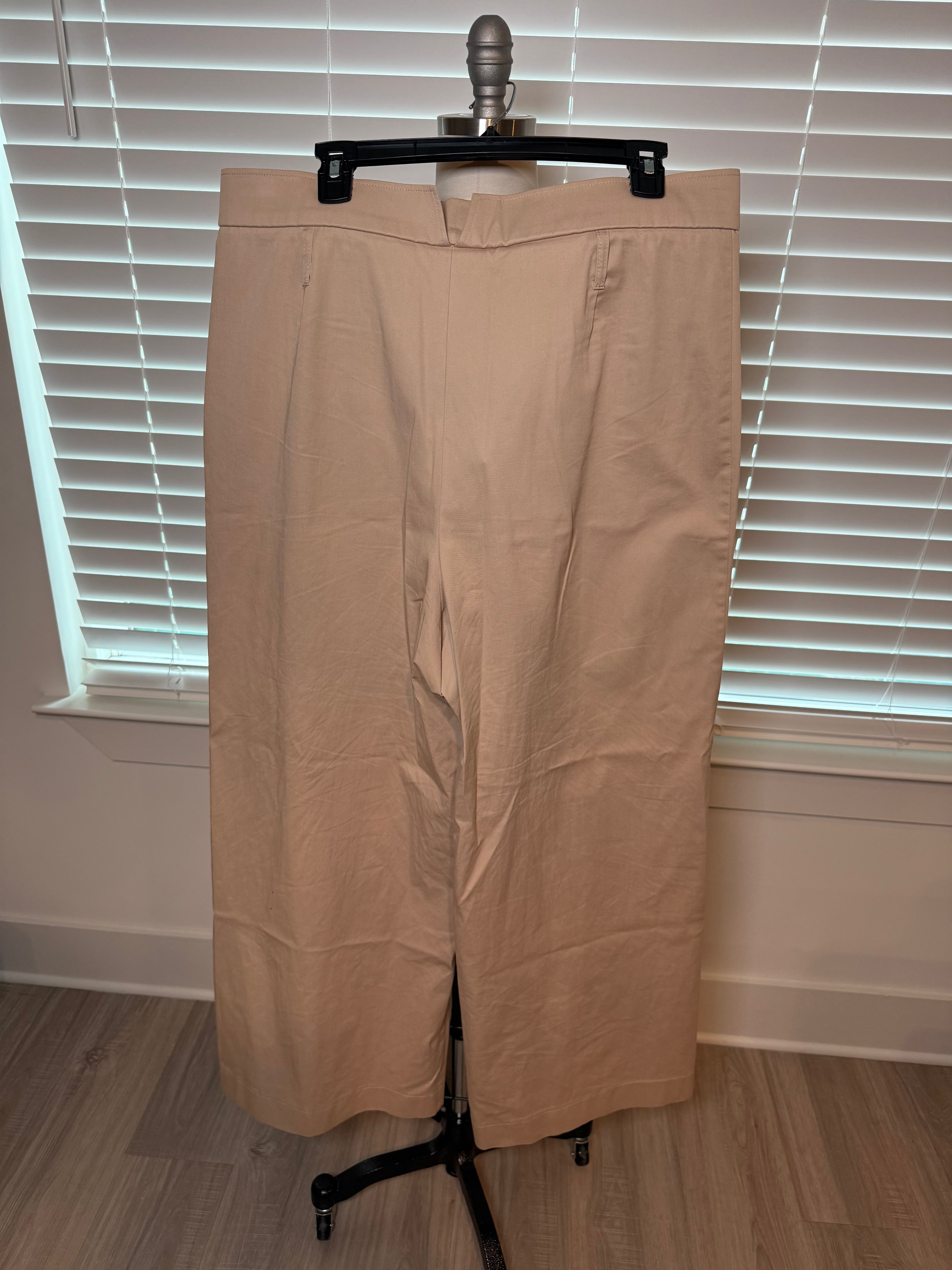 Khaki Wide Leg Dress Pants