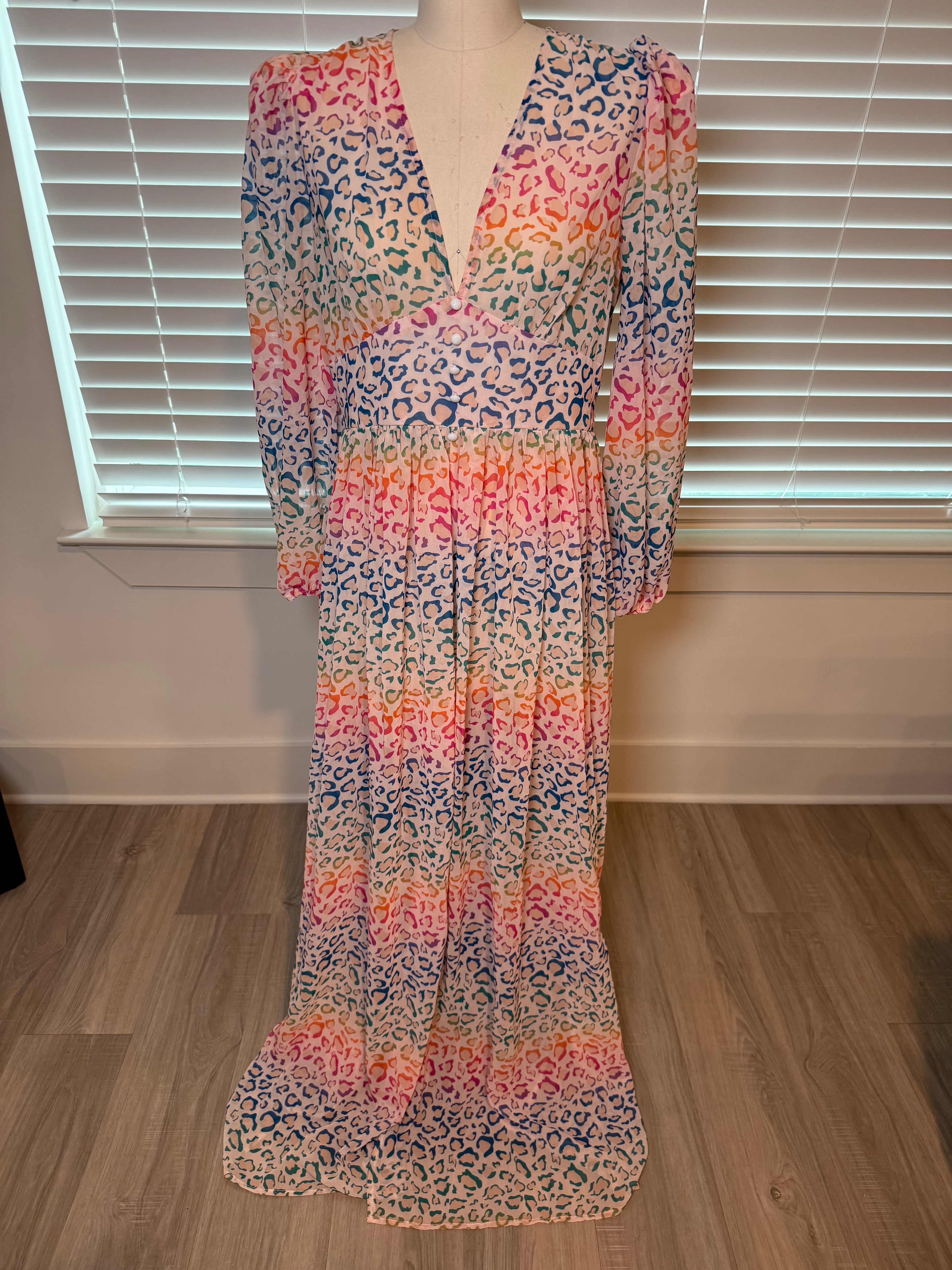 Colorful Leopard Maxi Dress