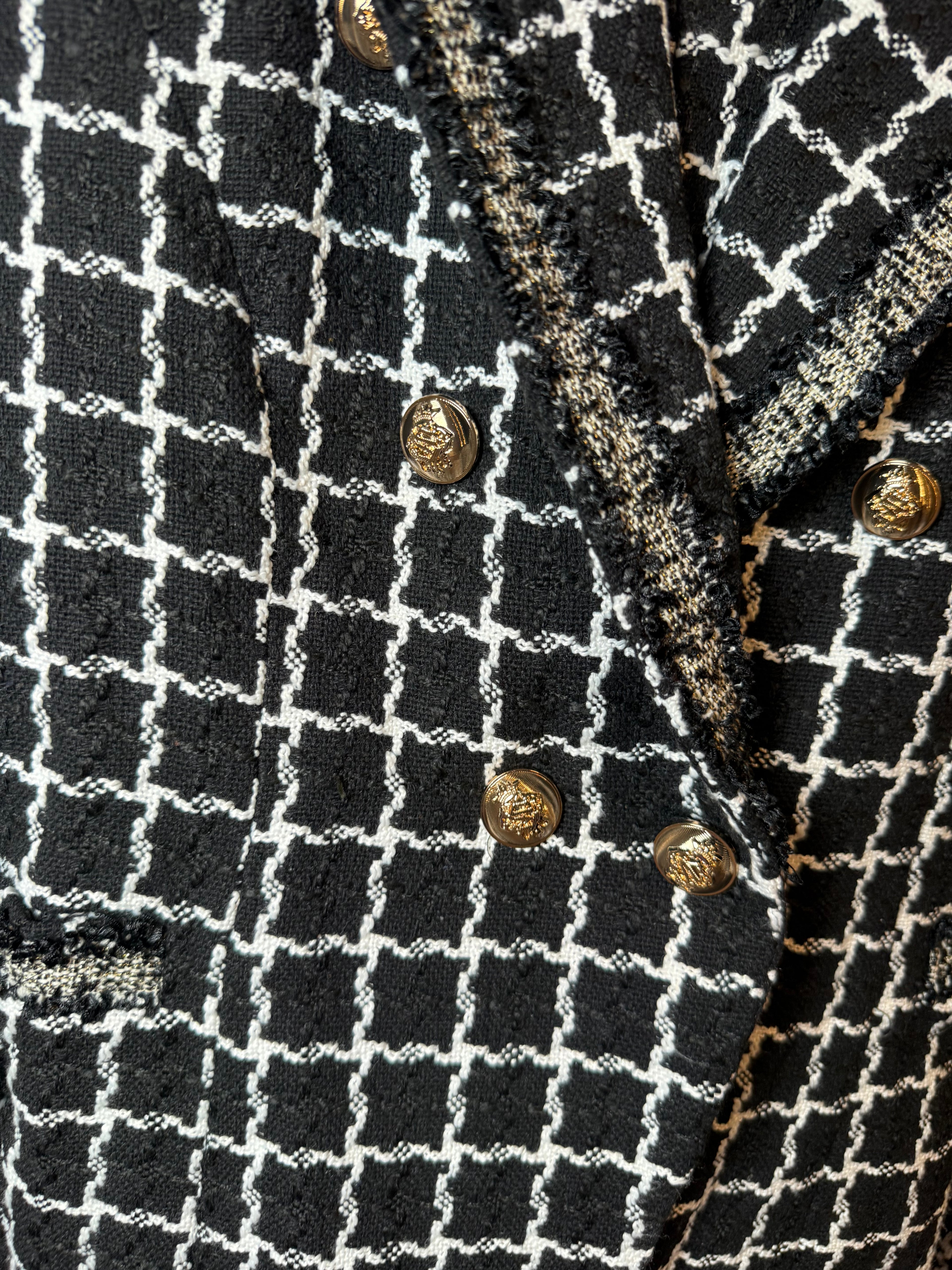 Black & White Plaid Wool Suit