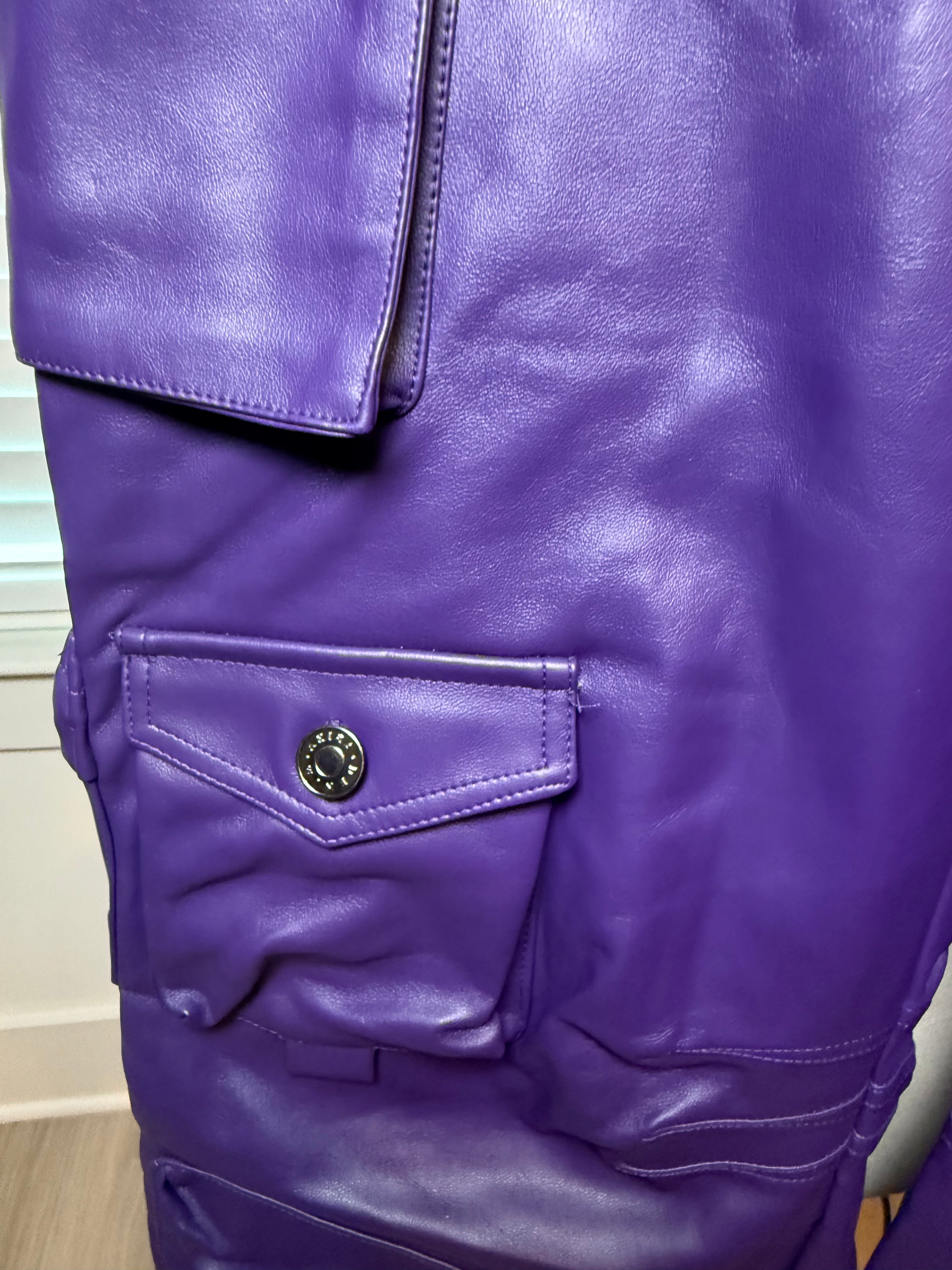 Purple Leather Cargos (NEW)