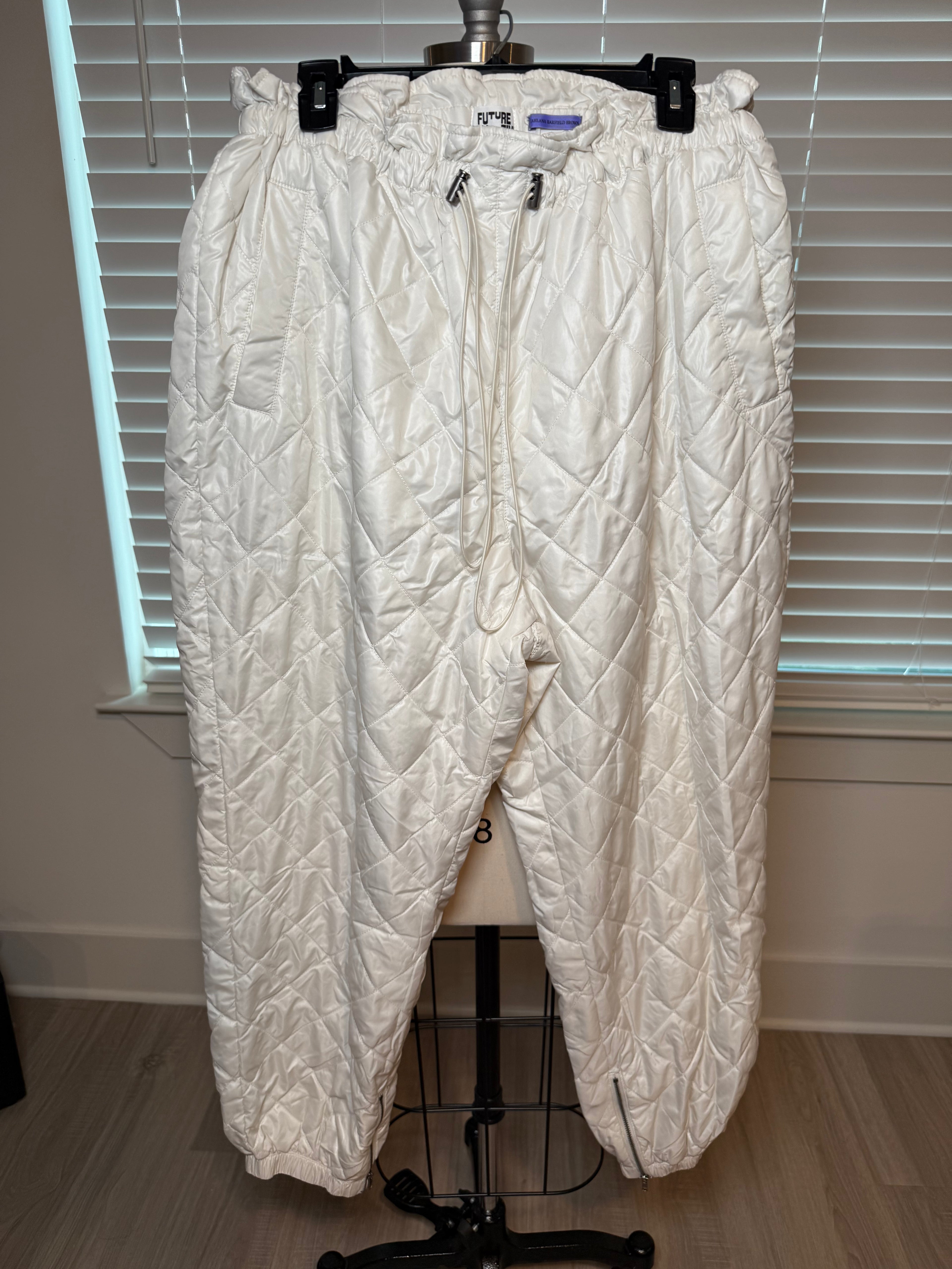 Cream Quilted Puff Pants (1X)