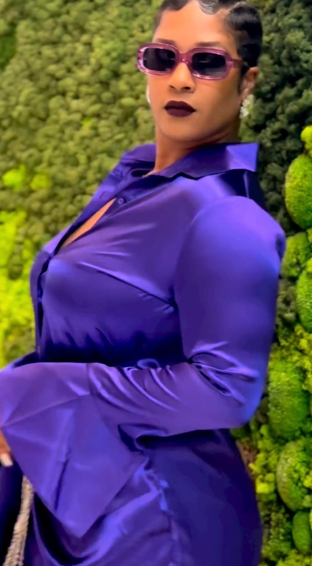 Purple Satin Dress