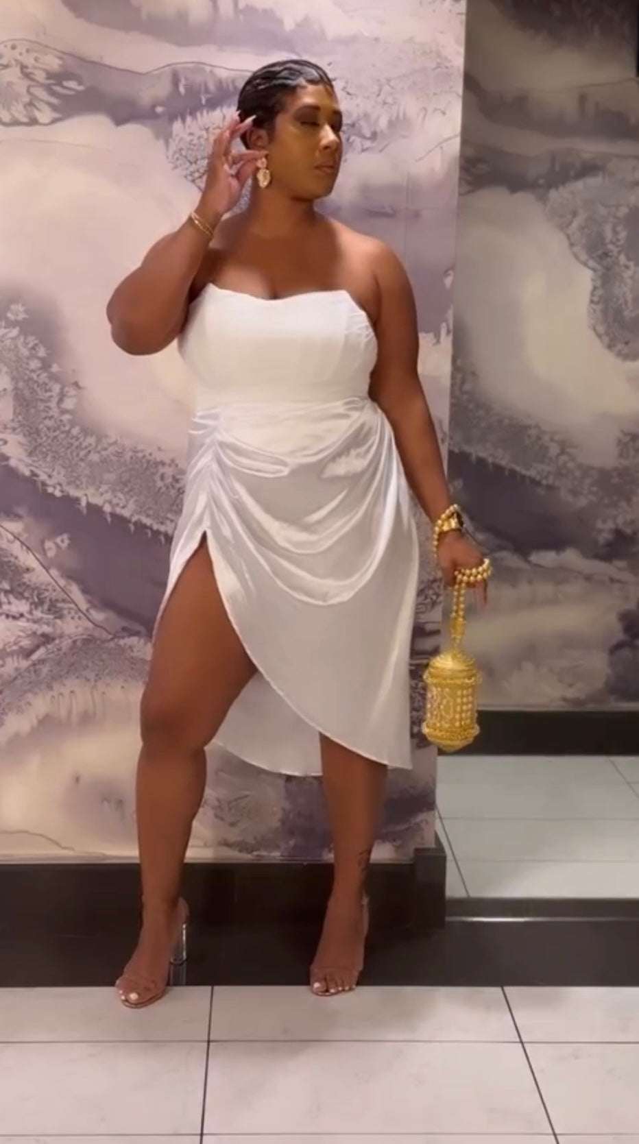 White Satin Skirt